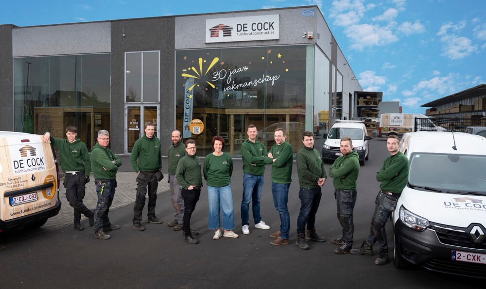 Het team van tuinhuizenfabrikant De Cock
